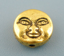 DoreenBeads 60PCs antique golden Kindly Face Spacers Beads 7.5mm Dia. (B01195), yiwu 2024 - buy cheap