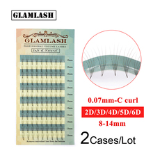 GLAMLASH-2 fundas de alta calidad, 2D, 3D, 4D, 5D, 6D, ruso, extensiones de con volumen, ventilador prefabricado, Pestañas postizas de visón falso 2024 - compra barato