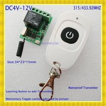 Botão interruptor/desliga sem fio, dc4v 4.5v 5v 6v 7.4v 9v 12v, tamanho pequeno, interruptor interruptor para porta, botão de abertura rf rx tx 2024 - compre barato