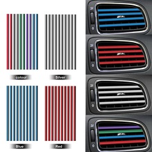 10 Pieces Car Air Vent Trim Strip Car-styling U Shape DIY Air Conditioner Outlet Grille Decoration Chrome Styling Moulding 2024 - buy cheap