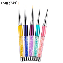 5 Colors Nail Art Liner Drawing Flower Pen Manicure Tools 3D Rhinestone DIY UV Gel Tips Acrylic Carving Crystal Brush Decoration 2024 - buy cheap