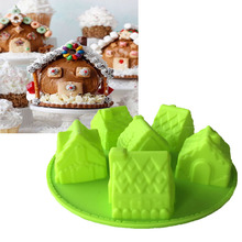 Silicone 3D Christmas Gingerbread House Cake Mold Chocolate For Houses Baking Tools Decorating Cookie Bakeware Mould 2024 - buy cheap