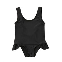 0-3Y Newborn Toddler Kids Baby Boy Girl Sleeveless Solid Color Ruffles Swimwear Beachwear Bathing Suit Swimming Clothes 2024 - buy cheap