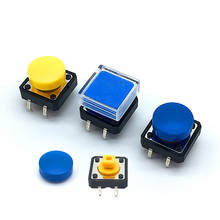 20pcs 12*12*7.3mm 4pin Tactile Tact Push Button Switch 12x12x7.3mm B3F-4055 Momentary Micro Switch Yellow button With Knob 2024 - купить недорого