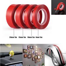 Red Double Sided Adhesive Tape 3m High Strength Acrylic Gel Transparent No Traces Sticker For Car Auto Interior Fixed 2024 - buy cheap