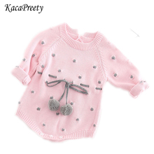 Newborn Baby Girl Clothing Rompers Wool Knitting terry ball design jumpsuit infant Long Sleeve Romper Warm children Outfits 2024 - buy cheap