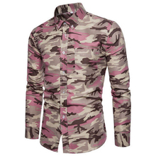 fashion men camo printed shirts male casual long sleeve turn down collar shirt man tops men Camouflage shirt clothes 2024 - buy cheap