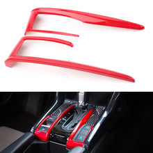 Red Car Gear Shift Frame Cover Trim Interior Decoration For Honda Civic 10th 2016 2017 2018 2024 - buy cheap