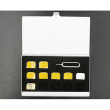Alumínio Da Caixa do telefone móvel caixa de Armazenamento pacote Portátil para A Apple Samsung 56 Protetor de Caixa de Armazenamento de cartão de memória SIM Titular Preto 2024 - compre barato