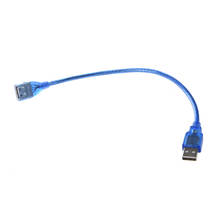 30cm Blue USB 2.0 Type A Female to Male AF-AM Extension Cable Cord 2024 - buy cheap