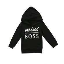 Casual Toddler Newborn Baby Boys Girls Hoodie Hooded Tops Sweatshirt White Black Letters Print Outdoor Clothes 0-5Y 2024 - buy cheap