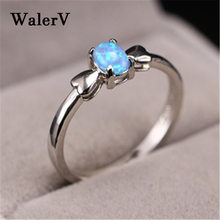 Женское кольцо WalerV, модное овальное кольцо красного, синего, белого цвета с огненным опалом, свадебные украшения, подарок на палец 2024 - купить недорого