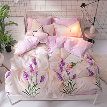 Lavender Flower Duvet Cover Bedding Set For Girls Twin Double Queen King Size 3/4pcs Teens Kids Boys Plant Flat Sheet Bed Linen 2024 - buy cheap
