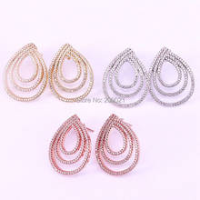 5Pairs New Fashion High Quality Cubic Zirconia Waterdrop shape Stud Earrings in Mix Colors 2024 - buy cheap