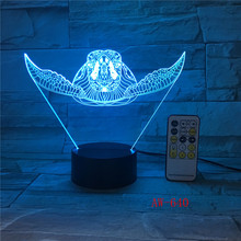 Lámpara 3D de tortugas marinas, luz LED táctil, colorida, decoración de fiesta de cumpleaños, lámpara de mesa para juguetes de niños, regalo AW-640 2024 - compra barato