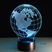 USA Earth Map Light 3D LED Lamp Featuring 3D Wire  Images Earth Globe Lamp Handmade Color Changing Lamp 3D Decor Lamps GX-020 2024 - buy cheap