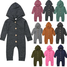 Spring Toddler Baby Boy Girl Hooded Long Sleeve Solid Romper Jumpsuit Clothes Outfits 2024 - buy cheap