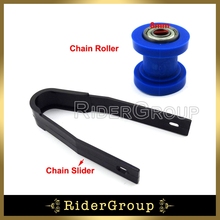 Rodillo de cadena azul de 8mm + deslizador de cadena para Motor de tierra, motocicleta, Motocross, Kayo, BSE, SSR, Coolster 2024 - compra barato