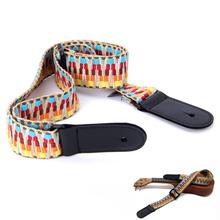 Mounchain Guitar Ukulele Strap National Style Colorful Adjustable Guitarra Straps Belt with PU Leather Ends Guitar Accessories 2024 - buy cheap