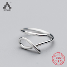 Factory Price 100% 925 Sterling Silver Fashion Minimalism Open Line Ring Fine Jewelry for Female 2024 - buy cheap