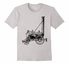 New O-Neck Summer 100% Cotton Fitness Clothing T-shirt Vintage Train T-Shirt Locomotive Old Steam Engine Fitness T Shirt 2024 - buy cheap