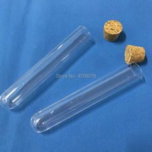 13x100mm 50pcs/lot Plastic test tube with cork PS material labware for scientific experiment clear lab tube round bottom 2024 - buy cheap