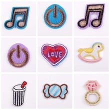 Fine Music Symbol Patches Iron On Love Heart Appliques 3D Diy Embroidery Clothes Jeans Hats Shoes Decoration Cute Candy Stickers 2024 - buy cheap