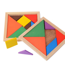 Новые игрушки Монтессори деревянная головоломка Танграм красочные квадратные IQ игры мозги тизер интеллектуальные Обучающие игрушки для детей 2024 - купить недорого