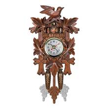 HOT Vintage Home Decorative Bird Wall Clock Hanging Wood Cuckoo Clock Living Room Pendulum Clock Craft Art Clock For New House 2024 - buy cheap