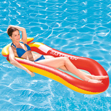 Flotadores de piscina inflables para adultos, tumbona de agua flotante, cama de descanso con fondo de red de malla, 150x75x30cm 2024 - compra barato