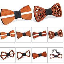 Pajarita de madera hecha a mano Retro, corbatas de mariposas creativas para hombre, fiesta de boda, caballero, elegante, accesorios de corbata para hombre 2024 - compra barato