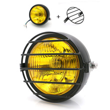 6.5" Retro Motorcycle LED Headlight Amber 12V With Headlight Grill Cover 2024 - buy cheap