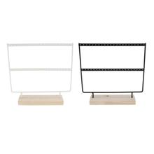 2 Pieces Iron 44 Holes Dangle Earrings Organizer Holder Necklaces Jewelry Display Rack with Natural Wooden Base 2024 - buy cheap