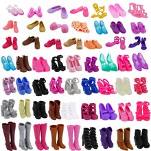 Random 20 Pairs Lady High Quality Fashion Boots Flats High Heel Sandals Dinner Party Clothes Accessories Shoes for Barbie Doll 2024 - купить недорого