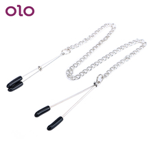 OLO Nipple Clamps Adjustable Breast Labia Clips Clitoris Clamp Adult Game Flirting With Metal Chain Sex Toys For Women Couple 2024 - buy cheap
