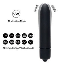 Mini vibrador bala para mulheres, poderoso estimulador anal e clitóris à prova d'água com 10 modos de velocidade, dildo, brinquedos sexuais para mulheres 2024 - compre barato