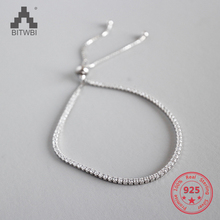 Корейский популярный стиль чистое серебро 925 пробы Изящные Модные шикарные бриллиантовые браслеты ювелирные изделия для женщин 2024 - купить недорого