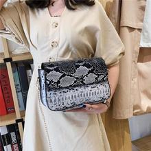 Women Serpentine Shoulder Crossbody Bag High Quality PU Leather Square Snake Flap Bags for Ladies Wedding Party Purse 2024 - buy cheap