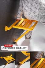 Asiento de baño para ducha de color amarillo, asiento de ducha plegable de seguridad para baño, silla de ducha montada en la pared, silla con pie de aleación de aluminio 2024 - compra barato