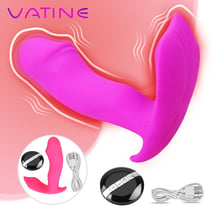 Vatine 10 modo feminino masturbação massagem vaginal aquecimento vibrador clitóris estimulador wearable vibrador brinquedos sexuais para mulher 2024 - compre barato