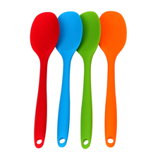 Cucharas de silicona de mango largo para sopa de cocina, cuchara para pastel, espátula, utensilios de cocina 2024 - compra barato