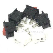 10PCS KCD11 perforate 2pin ON-OFF 3A 250V 10*15MM small boat rocker switch 10x15 power switch white Red and Black New 2024 - buy cheap