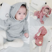 Cute Bunny ears tail rabbit Baby Girls Boys Hooded hoodie Romper Jumpsuit Outfits for Newborn Infant Children Cloth Kid Clothing 2024 - buy cheap