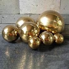 201 нержавеющая сталь титановый золотой полый шар бесшовное украшение дома сад зеркальная шар Сфера 2024 - купить недорого