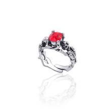 Новое кольцо с кристаллом и черепом в стиле панк, кольцо в форме черепа, регулируемое кольцо для мужчин и женщин, ювелирное изделие, подарок 2024 - купить недорого