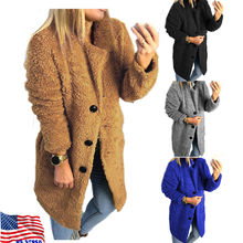 Winter Womens Thick Warm Faux Fur Teddy Bear Pocket Fleece Jacket Long Coat Casual Fur Outwear Overcoat Fashion 2024 - buy cheap
