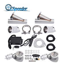 Espeeder-kit de silenciador de escapamento elétrico, 2.5 polegadas, prata, tubo cabeçalhos, válvula de vácuo, ponta de escape, aço inoxidável 2024 - compre barato