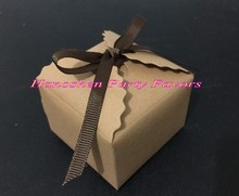 (50 шт./лот) подарочные пакеты для свадебных конфет из волнистой крафт-бумаги, Подарочная коробка для конфет и шоколада для свадебных и праздничных сувениров 2024 - купить недорого
