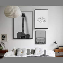 Vintage Decorative Canvas Painting Radio Guitar Vogue Wall Art Nordic Minimalist Grey Posters and Prints Garden Kitchen Quadro 2024 - buy cheap