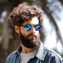 Gafas De Sol De medio Metal para hombre y mujer, lentes De Sol clásicas y Vintage, De diseñador De marca, con espejo, UV400 2024 - compra barato